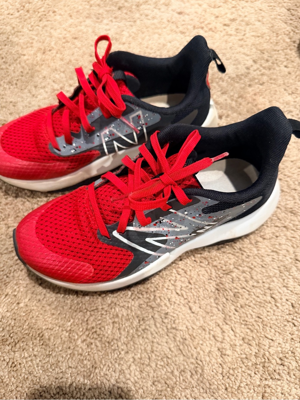 New Balance Kids Red and Black Lightweight Sneakers
